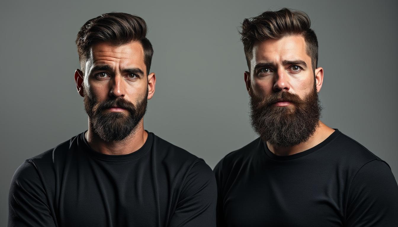 découvrez le style barbe verdi : une barbe pleine et bien fournie accompagnée d'une moustache élégamment stylisée pour un look sophistiqué et tendance.