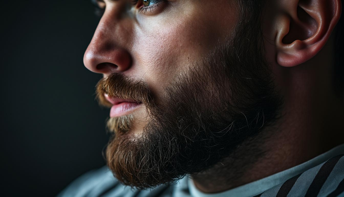 découvrez le style barbe collier (chin curtain), une barbe qui suit parfaitement la mâchoire et le menton sans moustache, pour un look élégant et soigné.