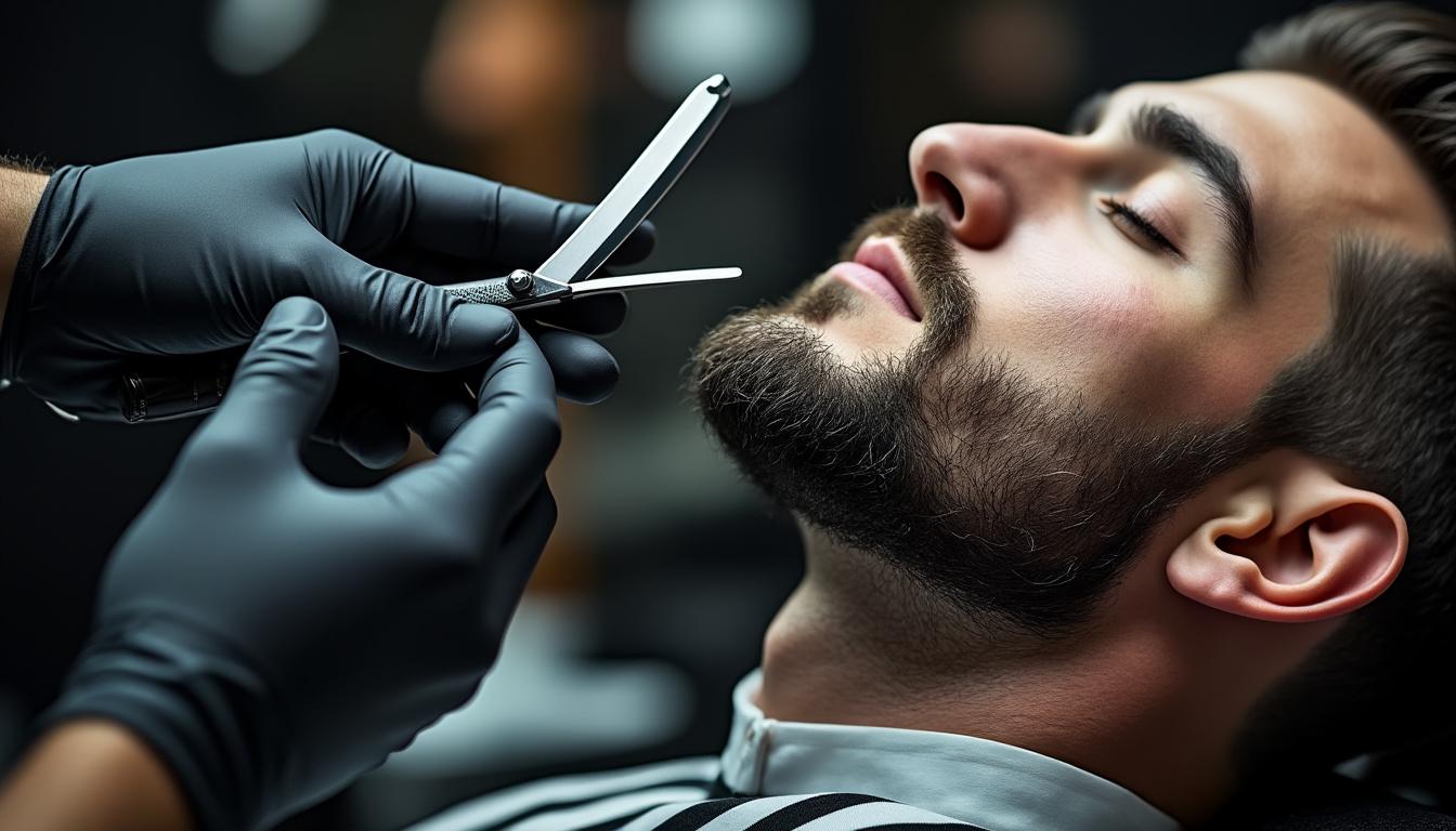 découvrez le style barbe collier (chin curtain) qui suit élégamment la mâchoire et le menton, sans moustache, pour un look soigné et moderne.