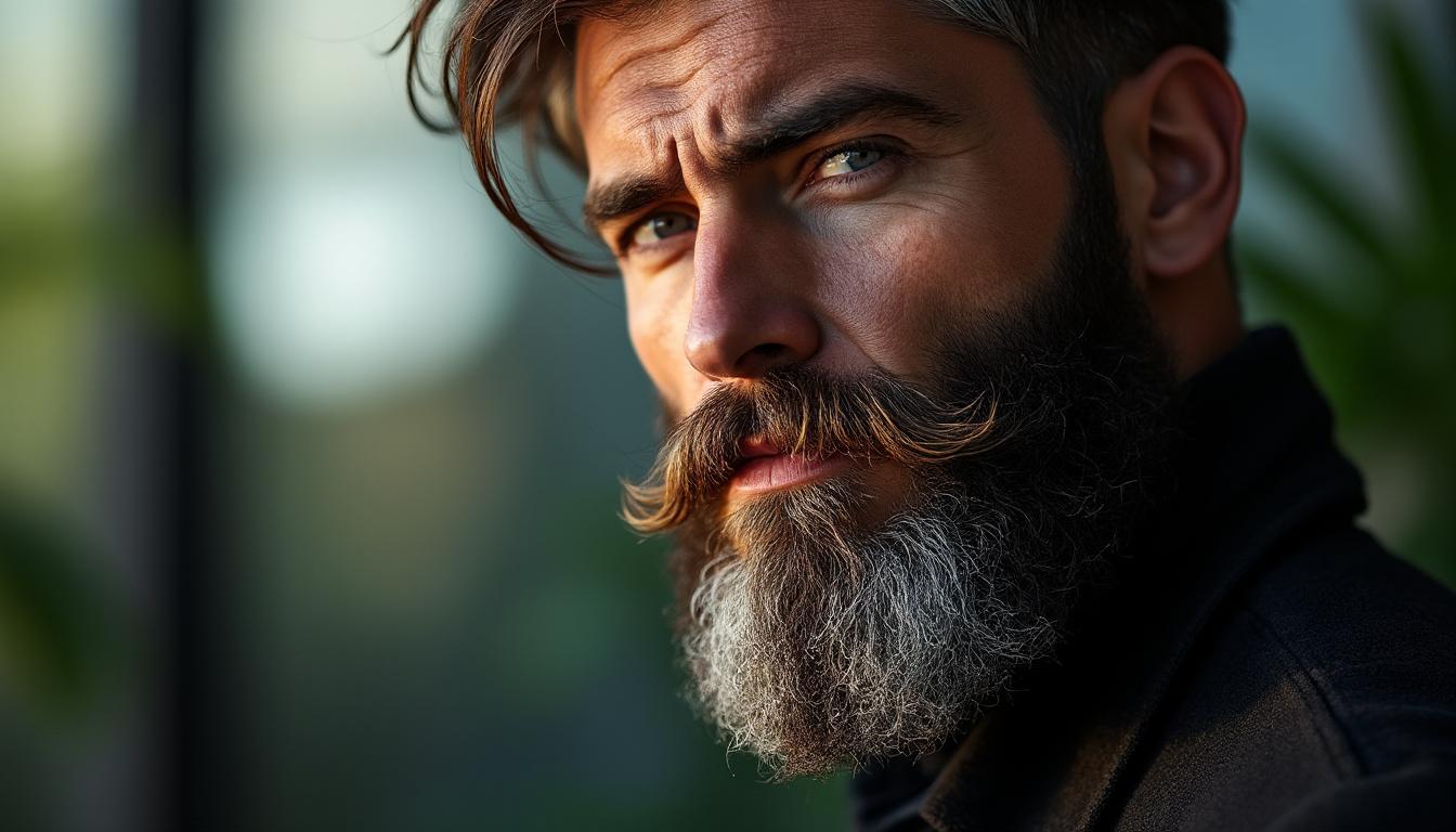 découvrez la barbe collier (chin curtain), un style qui souligne élégamment la mâchoire et le menton tout en excluant la moustache pour un look distinctif et soigné.