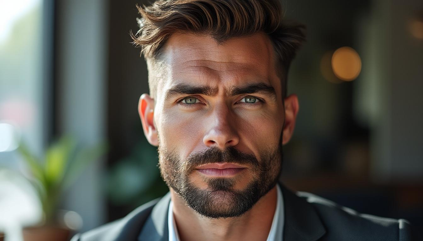 découvrez comment obtenir une barbe courte taillée de manière uniforme à environ 1 cm pour un look soigné et élégant.
