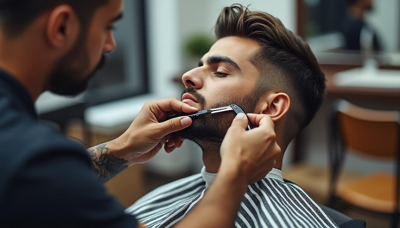 découvrez le style chinstrap, une fine bande de barbe qui suit parfaitement la ligne de la mâchoire, pour un look soigné et moderne.