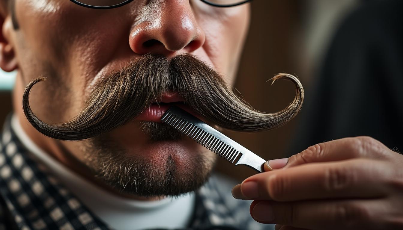 découvrez la moustache cowboy/western, une version épaisse et audacieuse du fer à cheval, idéale pour un style authentique et vintage.
