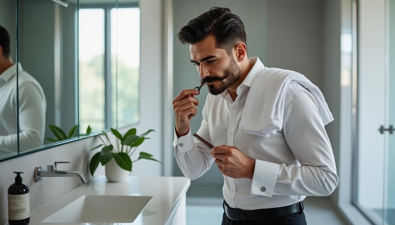 découvrez le moustache pencil, un crayon ultra-fin parfait pour dessiner une moustache élégante juste au-dessus de la lèvre, dans le style classique de clark gable.