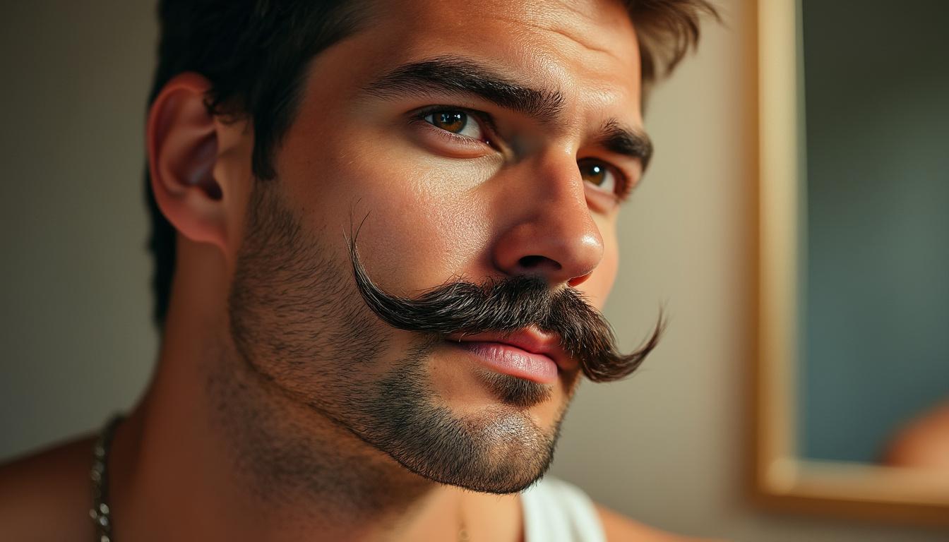 découvrez la moustache pyramidale, caractérisée par une base large qui se rétrécit vers une pointe élégante en haut, pour un style unique et soigné.