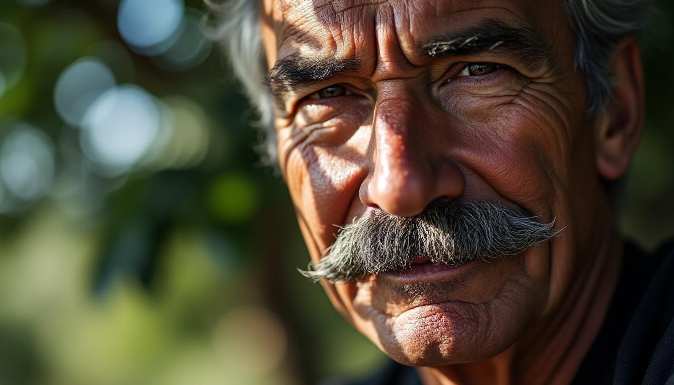 découvrez le style royale : une élégante moustache accompagnée d'une petite touffe sous la lèvre pour un look distingué et unique.